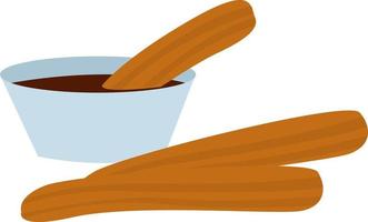 Churros, illustration, vector on white background.