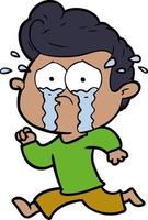 Cartoon man crying vector