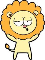 Cartoon bored lion vector