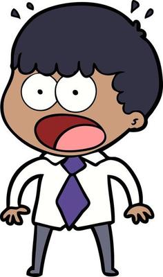 Cartoon shocked man