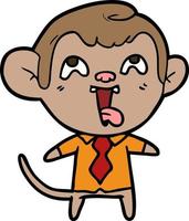 Cartoon crazy monkey vector