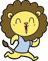 Cartoon laughing lion vector