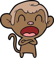 Cartoon yawning monkey vector