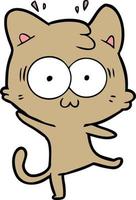 Cartoon surprised cat vector
