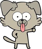 Cartoon dog sticking tongue out vector