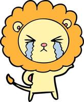 Cartoon lion crying vector