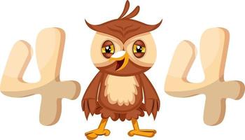 Owl 404 error, illustration, vector on white background.