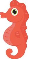 Red baby seahorse, illustration, vector on a white background.