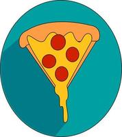 A slice of pizza, illustration, vector on white background.