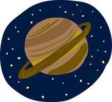 The planet Saturn, vector or color illustration.