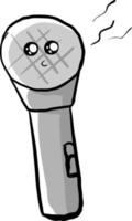 Singing microphone, illustration, vector on white background.