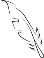 Feather sketch, illustration, vector on white background.