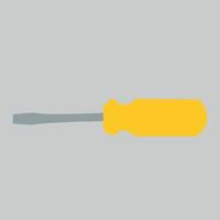 Yellow screwdriver, illustration, vector on white background.