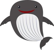 Cute whale, illustration, vector on white background.