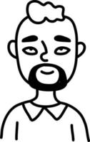 Man with thick eyebrows, illustration, on a white background. vector