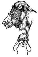 Mowgli's Brothers, vintage illustration vector