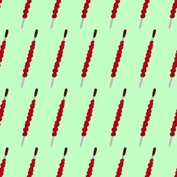 patrón de kebabs, patrón sin costuras sobre fondo azul. vector