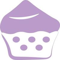 Purple piece of cake, icon illustration, vector on white background