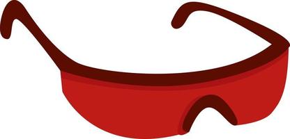 Red sunglasses, illustration, vector on white background.