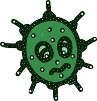 Sad virus, illustration, vector on white background