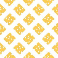 Yellow cheese ,seamless pattern on white background. vector