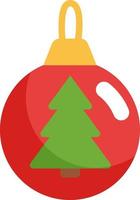 Simple red tree toy with christmas tree, illustration, vector, on a white background. vector