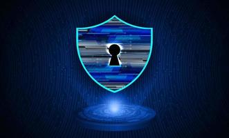 Modern Holographic Padlock for Cybersecurity Technology Background vector