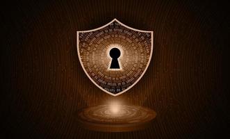 Modern Holographic Padlock for Cybersecurity Technology Background vector