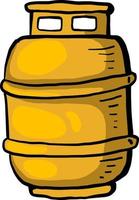 Yellow gas bottle, illustration, vector on white background