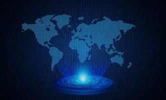 Modern Holographic World Map vector