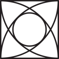 logotipo cuadrado abstracto con ilustración circular en un estilo moderno y minimalista png