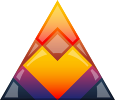 Abstract pyramid triangle logo illustration in trendy and minimal style png