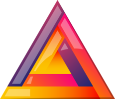 Abstract pyramid triangle logo illustration in trendy and minimal style png