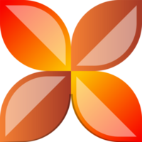 ilustración abstracta del logotipo de la flor de cuatro pétalos en un estilo moderno y minimalista png