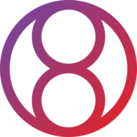 logo abstrait numéro huit et illustration de cercle dans un style branché et minimaliste png