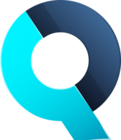 Abstract letter Q logo illustration in trendy and minimal style png