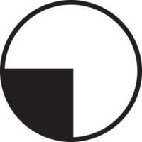 abstrakt cirkel och fyrkant logotyp illustration i trendig och minimal stil png