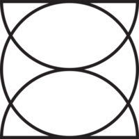 abstrakt överlappande cirkel logotyp illustration i trendig och minimal stil png