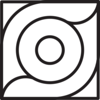 logo carré abstrait avec illustration de cercle dans un style branché et minimal png