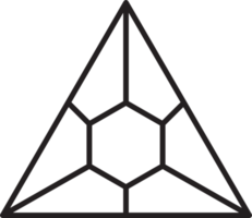 illustration abstraite du logo du triangle pyramidal dans un style branché et minimaliste png