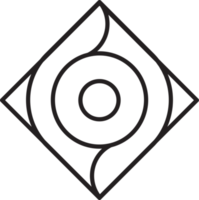 logo carré abstrait avec illustration de cercle dans un style branché et minimal png