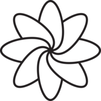 Abstract eight petal flower logo illustration in trendy and minimal style png