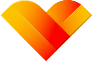 abstract hart logo illustratie in modieus en minimaal stijl png