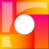 abstraktes quadratisches logo mit kreisillustration im trendigen und minimalistischen stil png