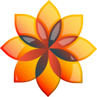 ilustración abstracta del logotipo de la flor de ocho pétalos en un estilo moderno y minimalista png