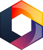 ilustração abstrata do logotipo do hexágono e círculo em estilo moderno e minimalista png