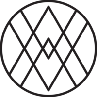 abstract cirkel en lijn logo illustratie in modieus en minimaal stijl png