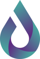 Abstract water drop logo illustration in trendy and minimal style png