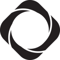 logo de cercle abstrait avec illustration de trous dans un style branché et minimal png