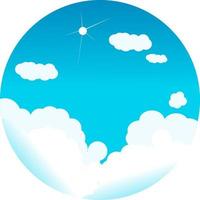 Beautiful sky ,illustration, vector on white background.